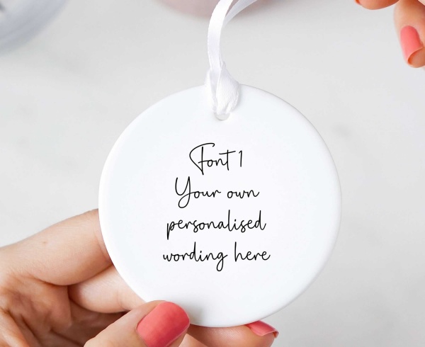 Personalised Wording Ceramic Keepsake Round Ornament